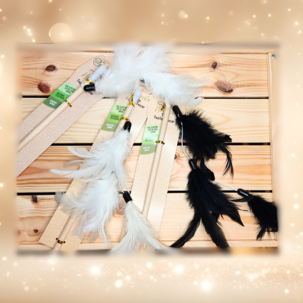 Feather wand toy